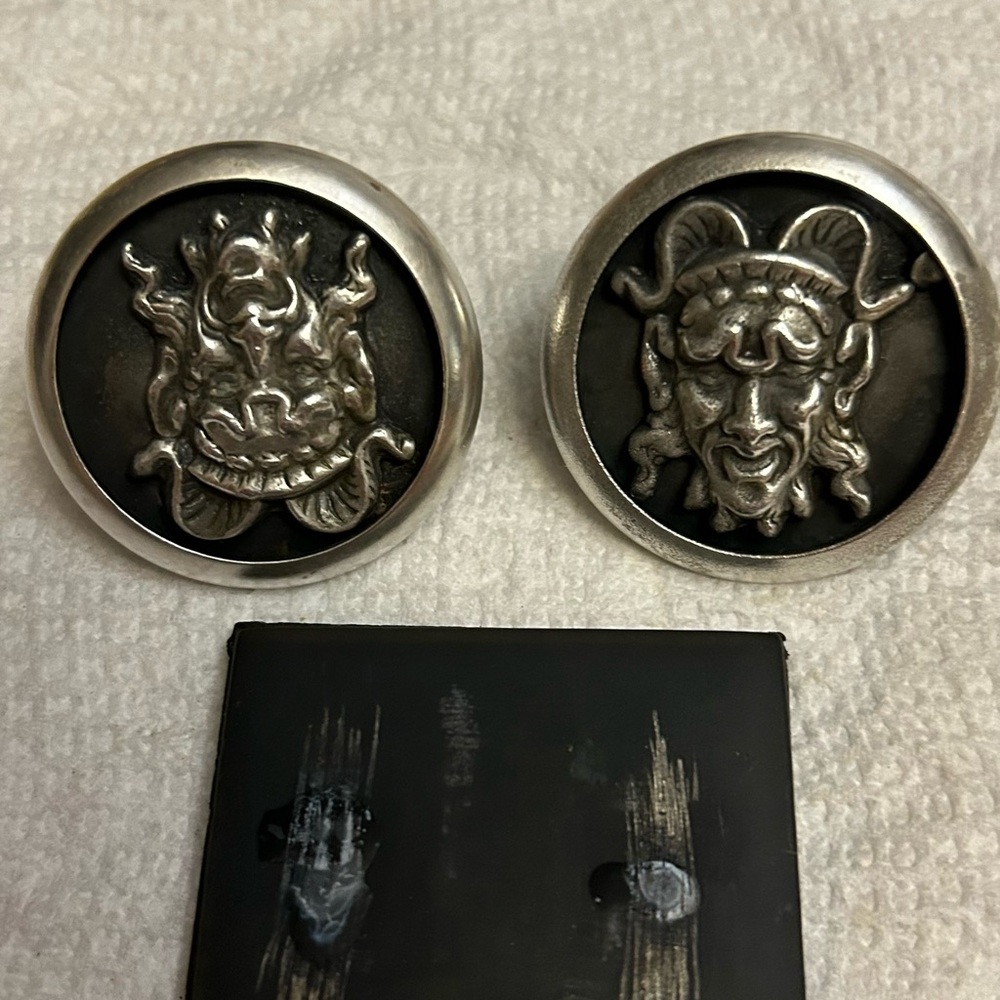 Devil Satan Sterling Silver Cufflinks Stamped . P… - image 8